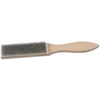 Wood-handled Draper 210MM file cleaning brush with dense metal bristles.