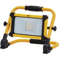 Yellow Draper folding site light with black accents, rectangular LED panel, and sturdy handle.