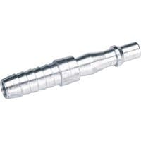 Silver Draper 3/8" bore PCL air line coupling adaptor with ribbed tailpiece, sold loose.