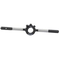 Black and silver Draper 3 Screw Pattern Die Holder with 13/16" diameter and two long handles.