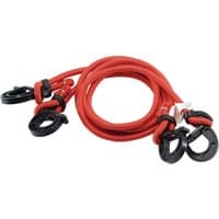 Red Draper adjustable bungees, pack of 2, with black plastic hooks and adjustable length feature.