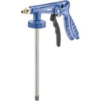 Blue Draper air operated underbody coating gun with flexible nozzle and ergonomic black handle.