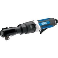 Blue and black Draper air ratchet with 1/2" square drive, ergonomic grip, and trigger control.