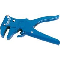 Blue Draper automatic wire stripper/cutter, 175mm, with ergonomic handle and adjustable stripping mechanism.