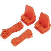 Orange Draper Brick Line and Block Set with two plastic line blocks and two coils of orange string.