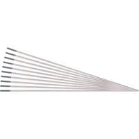 Draper Ceriated Tungsten Electrodes, 1.6 x 150mm, silver rods with black tips, pack of 10 arranged in a fan shape.