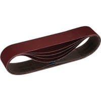Draper cloth sanding belt pack of 5, 50 x 686mm, assorted grit, maroon color, looped design.