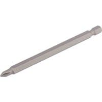 Draper Cross Slot Insert Bit, 100mm long, silver with hexagonal shaft and cross slot tip.