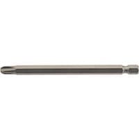 Silver Draper cross slot insert bit, 1/4" hex, 100mm long, No.3, with a smooth cylindrical body and flat tip.