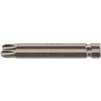 Draper Cross Slot Insert Bit, silver, 1/4" hex, 75mm long, No.3, pack of 2, with grooved shaft and cross-shaped tip.