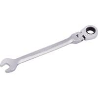 Silver Draper 9mm flexible head ratcheting spanner with open-end and ring head, HI-TORQ design.