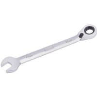 Silver Draper 14mm ratcheting spanner with open-end and reversible gear ring head.