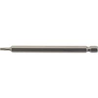 Draper TX-STAR Insert Bit, 1/4" hex, 100mm long, T10, silver metal, hexagonal shaft, pointed tip.