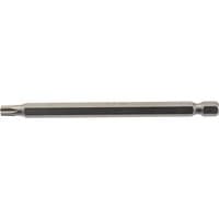 Draper TX-STAR Insert Bit, 1/4" hex, 100mm long, T27, silver metallic finish, hexagonal base, star-shaped tip