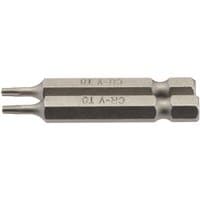 Draper TX-STAR Insert Bit, 1/4" hex, 50mm long, T8 size, silver metal, pack of 2, dual-ended with hex shank.