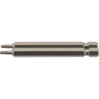 Draper TX-STAR Insert Bit, 1/4" hex, 75mm long, T10, silver steel, hexagonal shaft, pack of 2.
