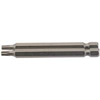 Draper TX-STAR Insert Bit, silver, 1/4" hex, 75mm long, T20, pack of 2, with grooved sides and hexagonal end.