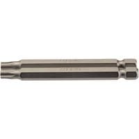 Draper TX-STAR Insert Bit, silver, 1/4" hex, 75mm long, T27, pack of 2, with grooved shaft and star-shaped tip.