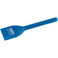 Blue Draper Electrician's Bolster, 225 x 60mm, with a flat chisel blade and a long handle.