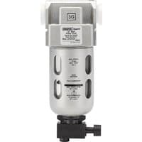 Draper Expert 1/4" BSP Filter Unit, silver cylindrical body with black valve and visible pressure gauge.