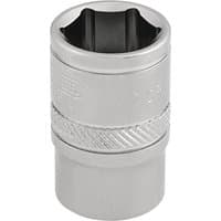 Silver Draper Expert 6 Point Imperial Socket, 3/8" square drive, 1/2" size, with knurled grip and polished finish.