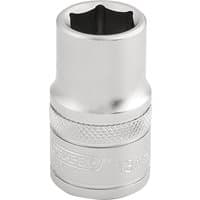 Silver Draper Expert 13mm metric socket with 6-point design, 1/2" square drive, and textured grip.