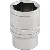 Silver Draper Expert 14mm socket, 3/8" drive, 6-point design with knurled grip and engraved size marking.