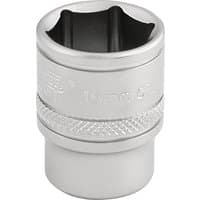 Silver Draper Expert 16mm socket with 6-point design, 3/8" square drive, and knurled grip.