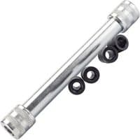 Silver Draper Expert Brake Pipe Straightener with knurled ends and four black rubber rings.