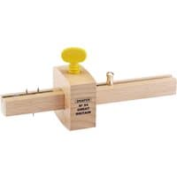 Wooden Draper Expert marking and mortice gauge with yellow knob and brass fittings for precise carpentry measurements.