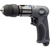 "Draper Expert black and gray keyless air drill with ergonomic grip and 10mm chuck"