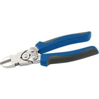 Blue and silver Draper Expert compound action side cutter, 180mm, with ergonomic handles and precision cutting edges.