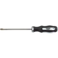 Black and silver Draper Expert cross slot screwdriver, No.3 x 150mm, with soft grip handle and chrome-plated shaft.