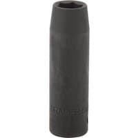 Black Draper Expert deep impact socket, 1/2" square drive, 14mm size, cylindrical shape with engraved branding.