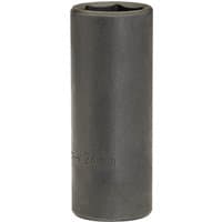 Black Draper Expert deep impact socket, 1/2" square drive, 24mm size, cylindrical shape with engraved size marking.