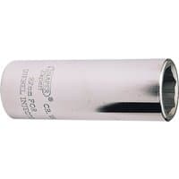 Silver Draper Expert diesel injector socket, 1/2" square drive, 22mm, with engraved branding and polished finish.