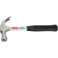 Draper Expert claw hammer, 450g, silver head, black rubber grip handle, curved claw for nail removal.