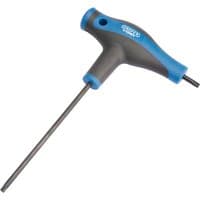 Gray and blue Draper Expert T-handle key, T27 size, with ergonomic grip and long metal shaft.