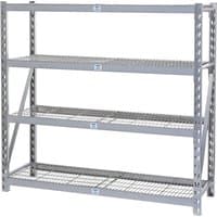 Gray Draper Expert heavy-duty steel shelving unit with four mesh shelves, measuring 1959 x 610 x 1830mm.