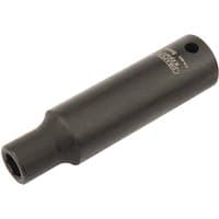 Black Draper Expert deep impact socket, 1/4" square drive, 5mm, with HI-TORQ 6-point design and smooth cylindrical body.