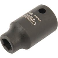 Black Draper Expert HI-TORQ 6 Point Impact Socket, 1/4" Sq. Dr., 5mm with engraved branding and smooth finish.