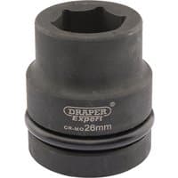 Black Draper Expert HI-TORQ 6 Point Impact Socket, 1" Sq. Dr., 26mm with engraved logo and size markings.