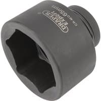 Black Draper Expert HI-TORQ 6 Point Impact Socket, 1" square drive, 65mm size, with engraved branding on the side.