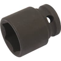 Black Draper Expert HI-TORQ 6 Point Impact Socket, 3/8" square drive, 19mm, with a robust cylindrical design.