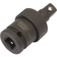 Black Draper Expert 1/4" square drive impact universal joint with a cylindrical body and engraved branding.
