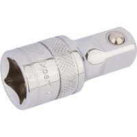 Silver Draper Expert 1/2" Sq. Dr. extension bar, 50mm, with knurled grip and polished finish.