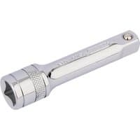 Silver Draper Expert extension bar, 3/8" square drive, 75mm length, with knurled grip and polished finish.