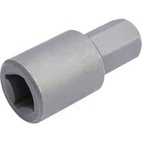 Silver Draper Expert brake piston wind-back tool with hexagonal drive and cylindrical body.