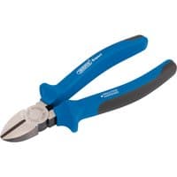 Draper Expert 160mm diagonal side cutter with blue soft grip handles and polished steel cutting edges.