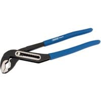 Black and blue Draper Expert 250mm heavy duty waterpump pliers with adjustable jaws and ergonomic handles.